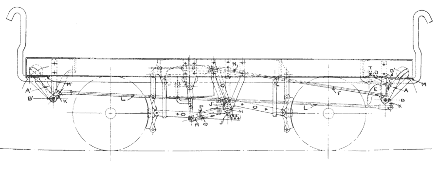 Drawing of GWR 9' wheelbase vacuum-fitted DCIII chassis