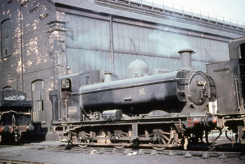 Pannier 8751 at Old Oak Common, 20 March 1961
