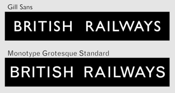 comparison of Gill Sans and Grotesque fonts