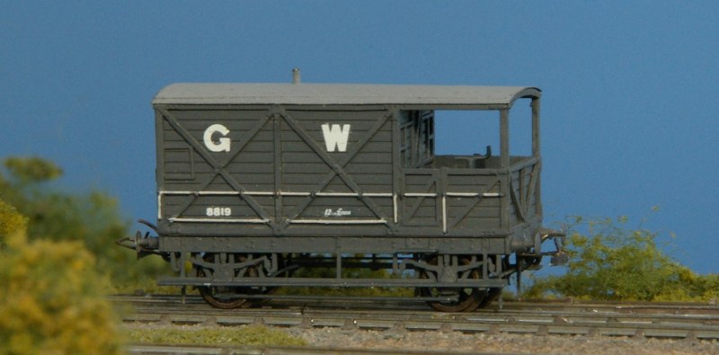 GWR outside-framed brake van diagram AA16, in 2mm scale
