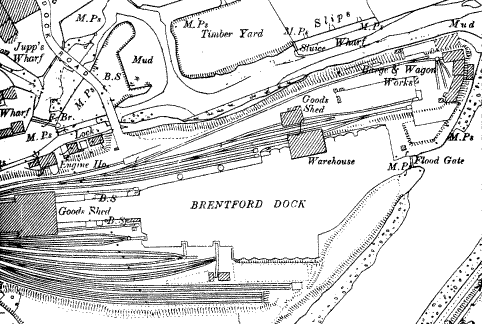 Brentford Dock Area (1895 map)