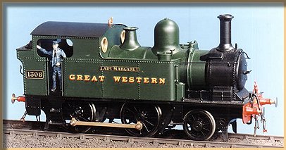 GWR 2-4-0T No 1308 'Lady Margaret', built from a Mercian Models 7mm kit