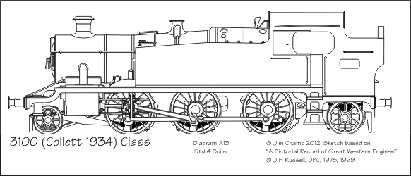 Drawing: GWR 3100 Class