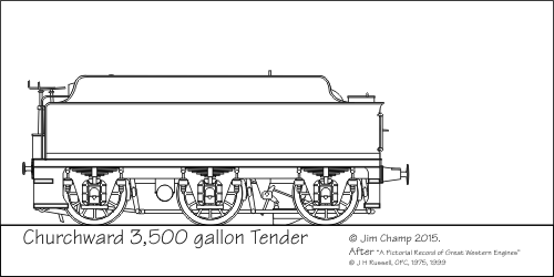 Drawing: Churchward GWR 3500g tender