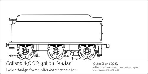 Drawing: post-1931 frame Collett GWR 4000g tender