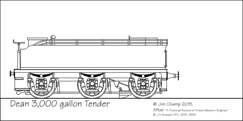 Drawing: Dean GWR 3000g tender